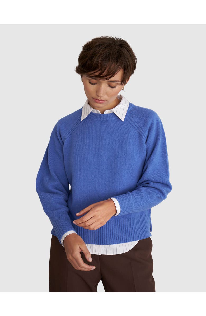 HOBBS LONDON Morgan Crew Neck Knitted Jumper, Main, color, Thistle Blue