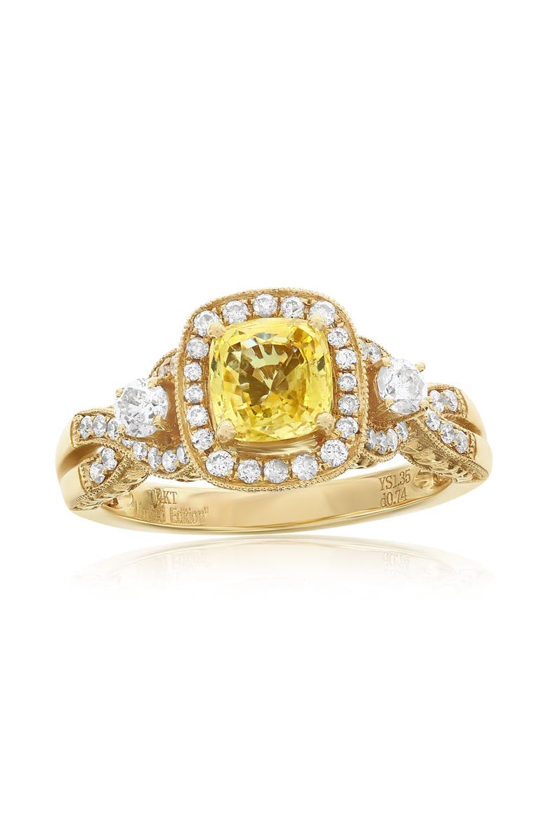 14K Gold 1.35ct Yellow Sapphire & 0.74cttw Diamond Ring, Main, color, Yellow