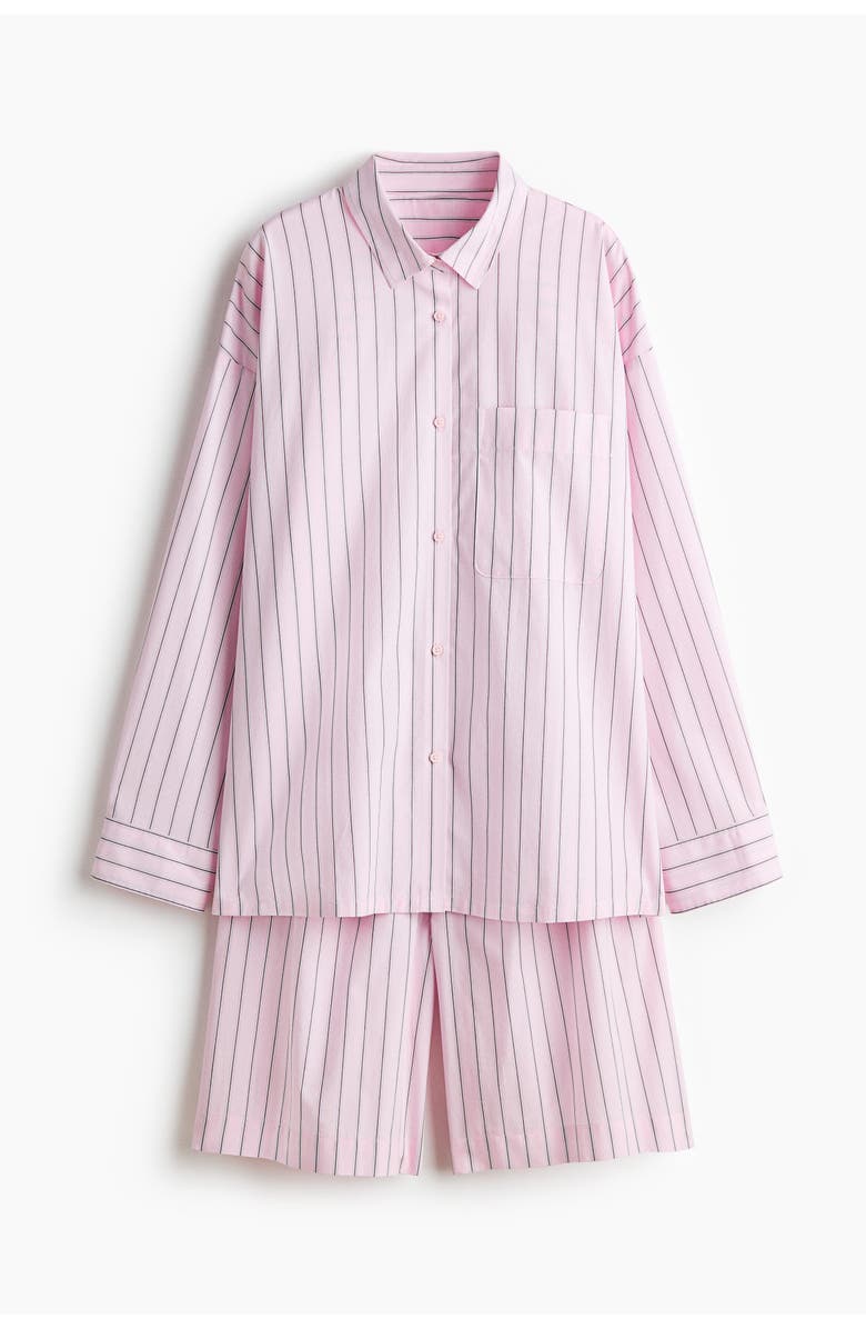 H&M Cotton Pyjamas, Main, color, Light Pink/Striped