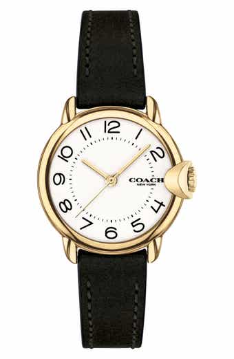 COACH Arden Leather Strap Watch, 28mm