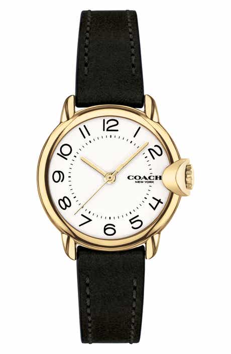COACH Arden Leather Strap Watch, 28mm