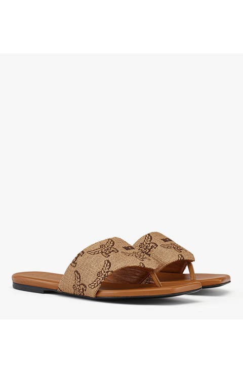 Flat Sandals in Lauretos Raffia Jacquard
