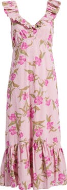 Chelsea28 Ruffle Sleeve Tiered Midi Dress