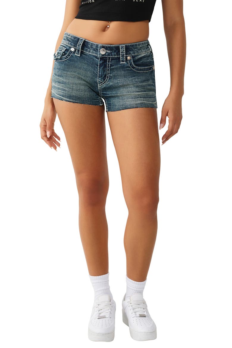 Joey Raw Hem Denim Shorts, Main, color, DANDELION FADE