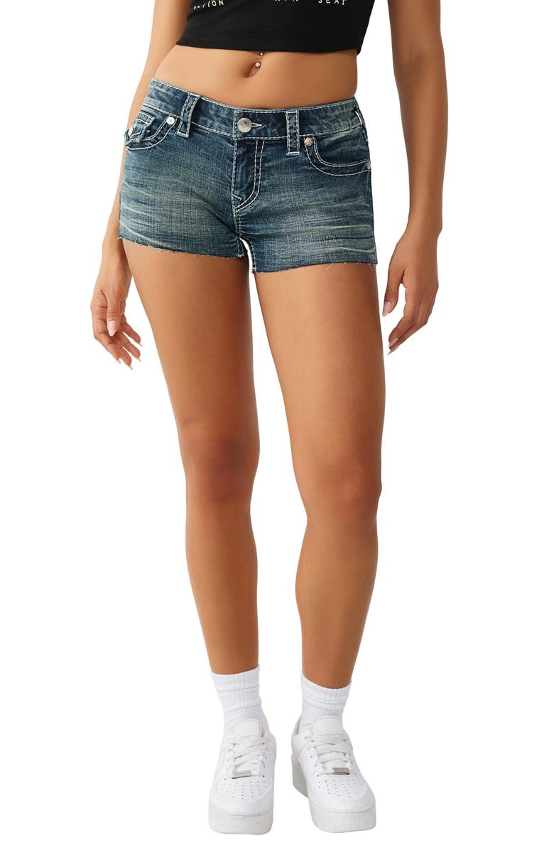 True Religion Joey Raw Hem Denim Shorts, Main, color, Dandelion Fade