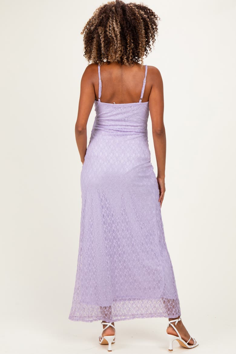 Sleeveless Lace Square Neck Maxi Dress, Alternate, color, Lavender