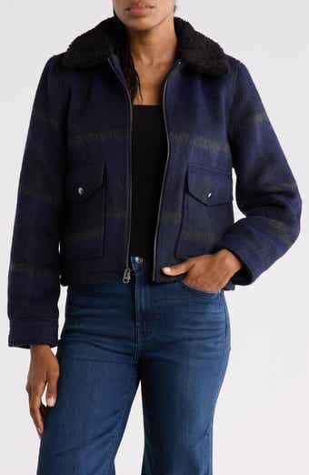 Plaid Faux Fur Crop Jacket