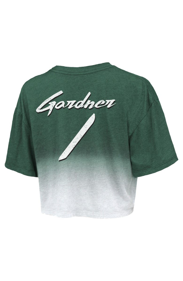 Majestic Threads Women's Majestic Threads Ahmad Sauce Gardner Green/White New York Jets Dip-Dye Player Name & Number Crop Top, Alternate, color, 