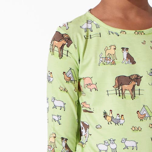 Bellabu Bear Kids' Farm Animals Set Of 2 Piece Pajamas In Farm Animals