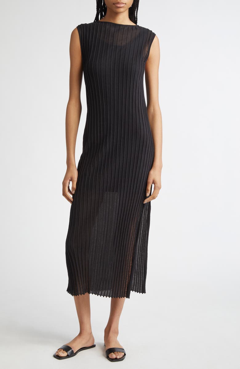 LOULOU DE SAISON Ada Rib Midi Dress, Main, color, 