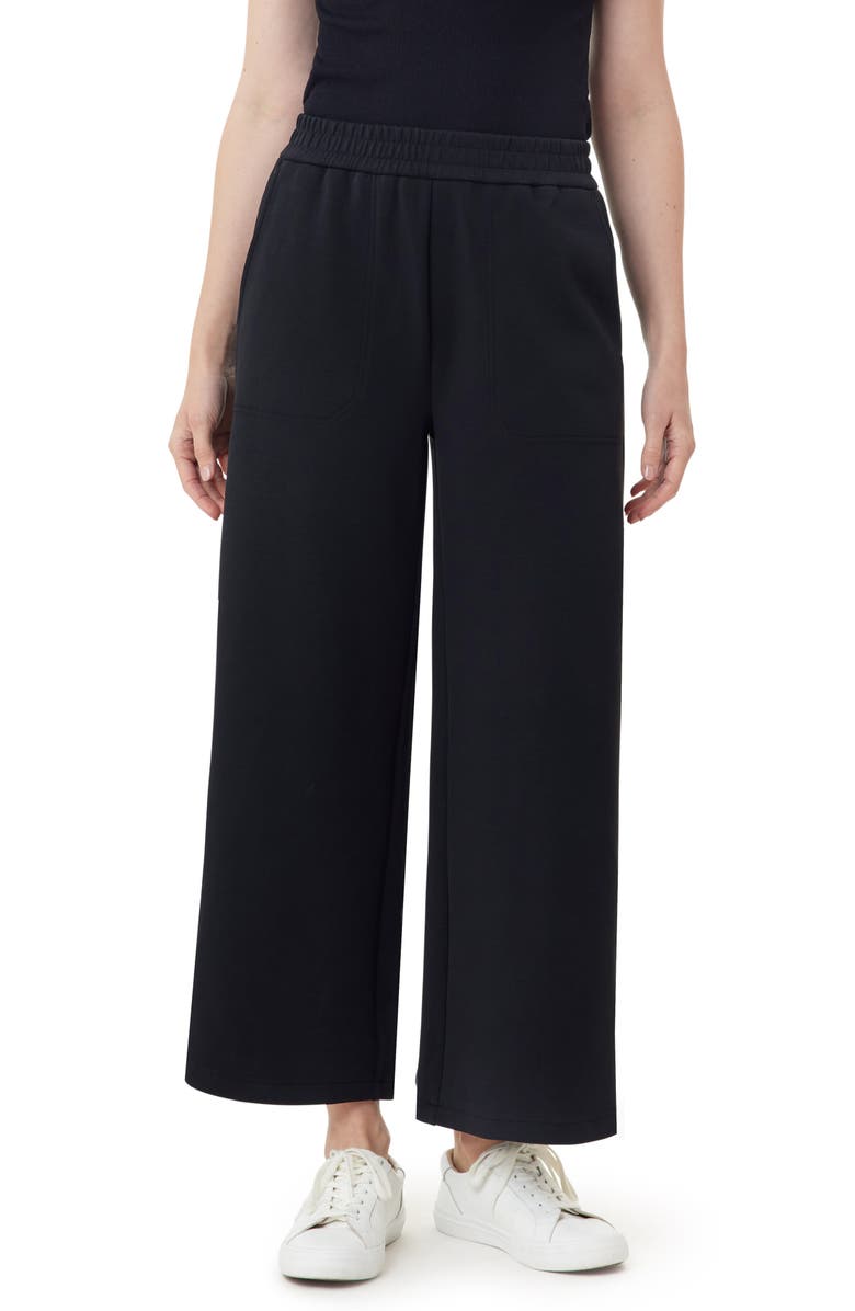 Scotch & Soda Crop Wide Leg Pants, Main, color, Black Night