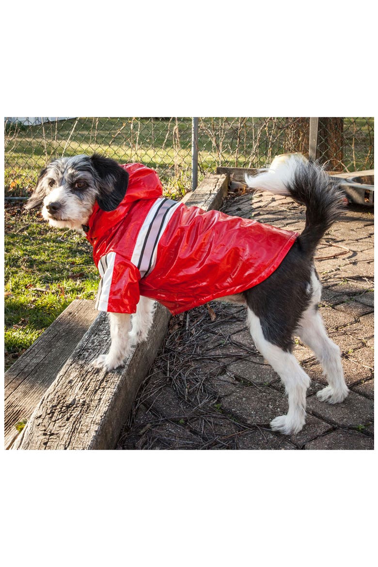Reflecta-Glow Adjustable and Reflective Dog Raincoat - Small, Alternate, color, RED