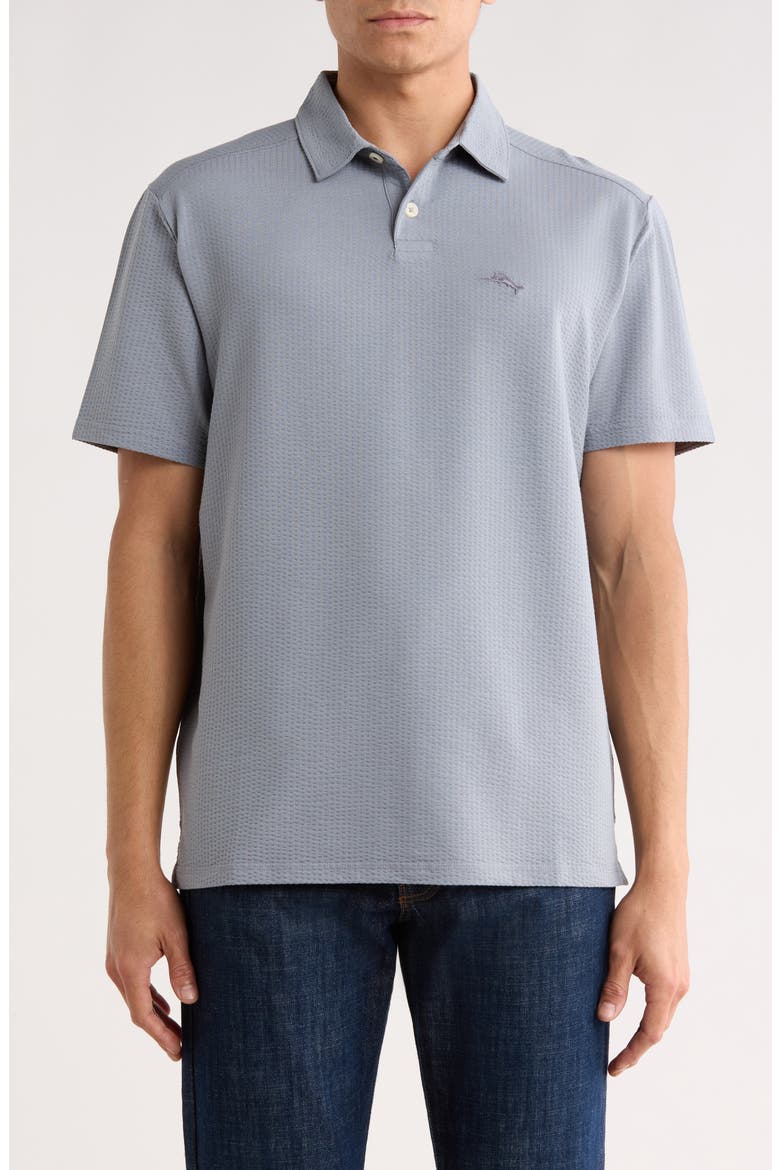 Pucker Waves Knit Polo, Main, color, ICONIC SKY