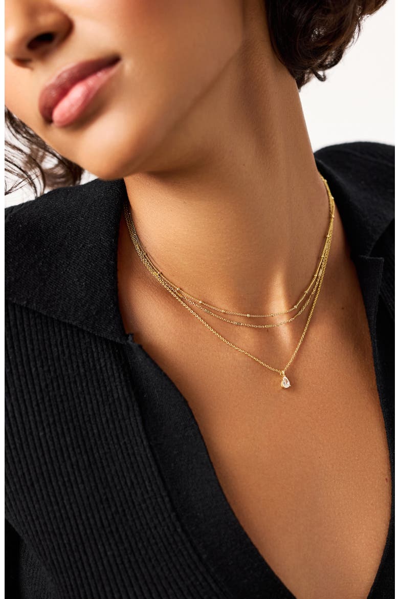 Delicate Solitaire Pendant - Elise Pendant, Alternate, color, Gold