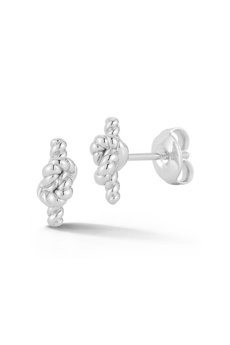 Love Knot Stud Earrings, Main, color, SILVER