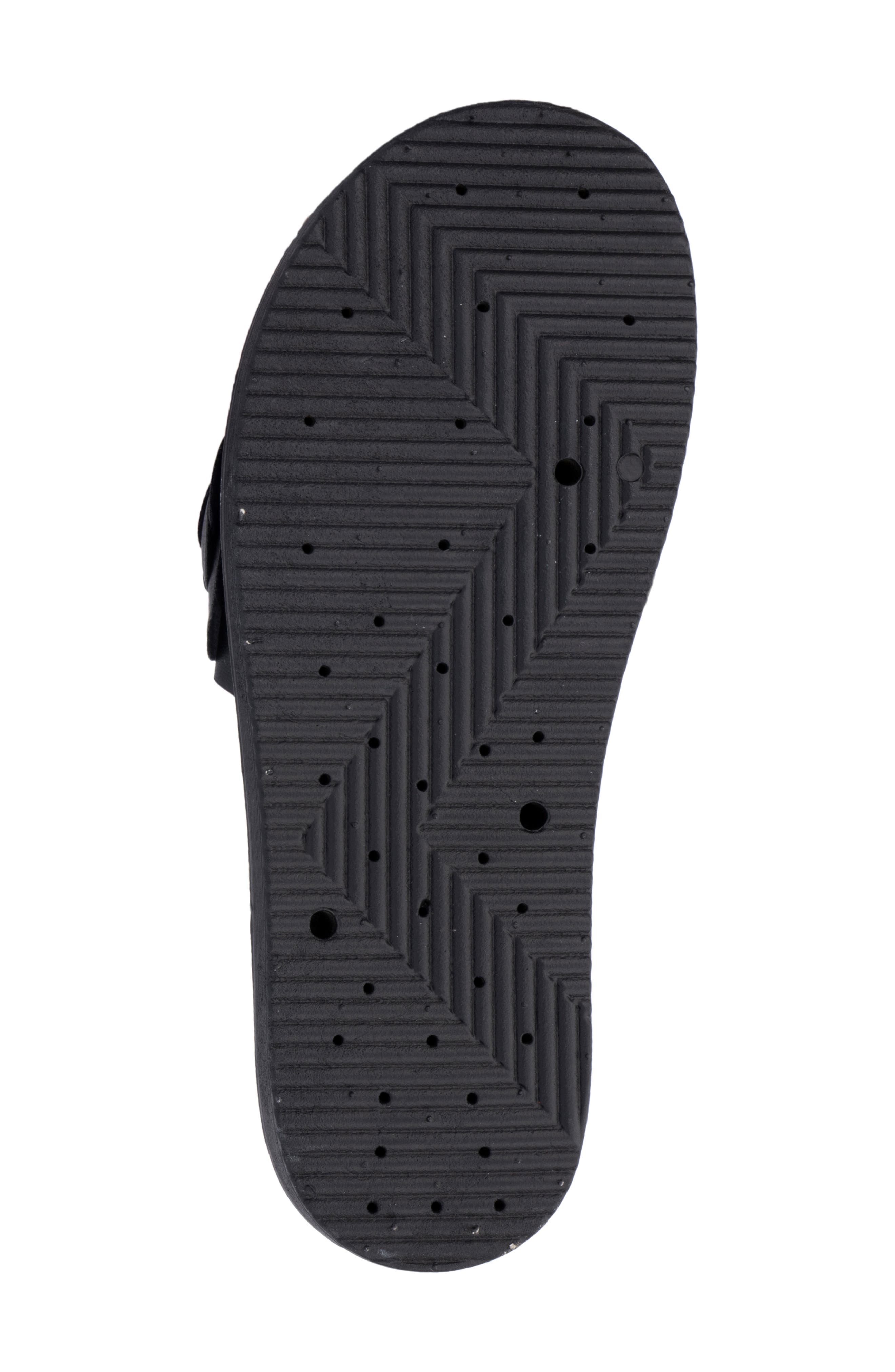 NEW YORK AND COMPANY Camilia Flower Strap Platform Slide Sandal, Alternate, color, Black