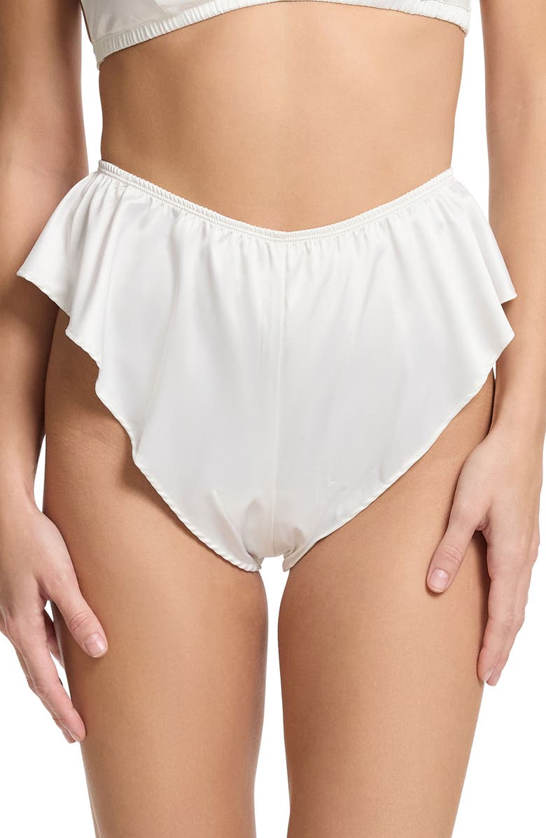 Hanky Panky Flutter Satin Tap Shorts, Main, color, Light Ivory
