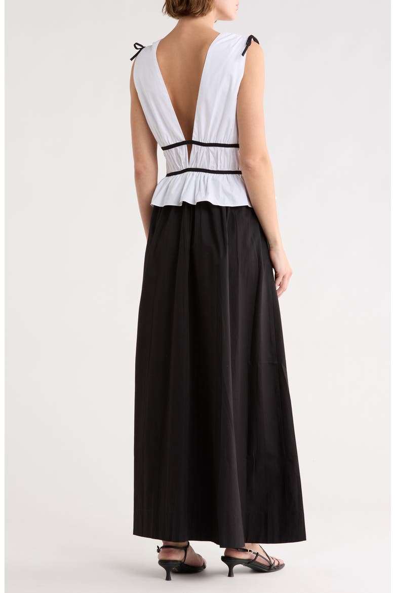 Colorblock Sleeveless Maxi Dress, Alternate, color, BLACK/WHITE