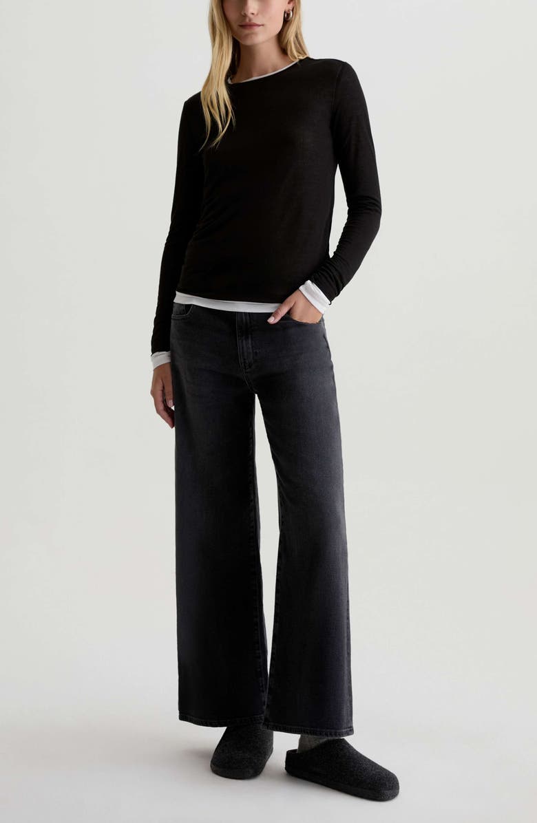 AG Saige Mid Rise Ankle Wide Leg Jeans, Alternate, color, Nebula