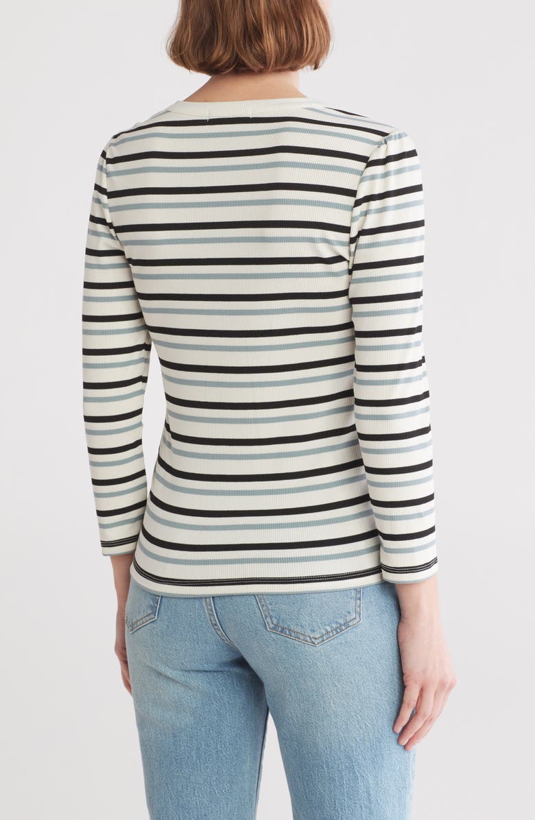 Sanctuary Stripe Long Sleeve Henley T-Shirt, Alternate, color, 