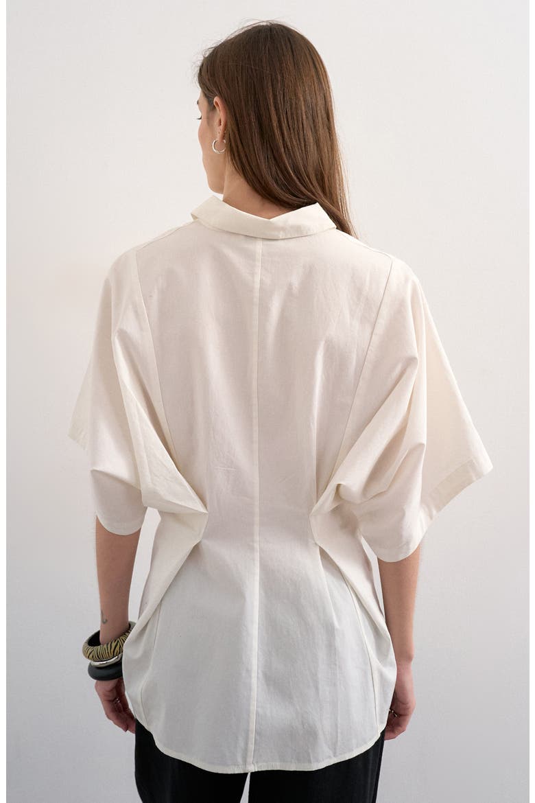 Oversized Floral Cutwork Button-Up Top, Alternate, color, WHITE