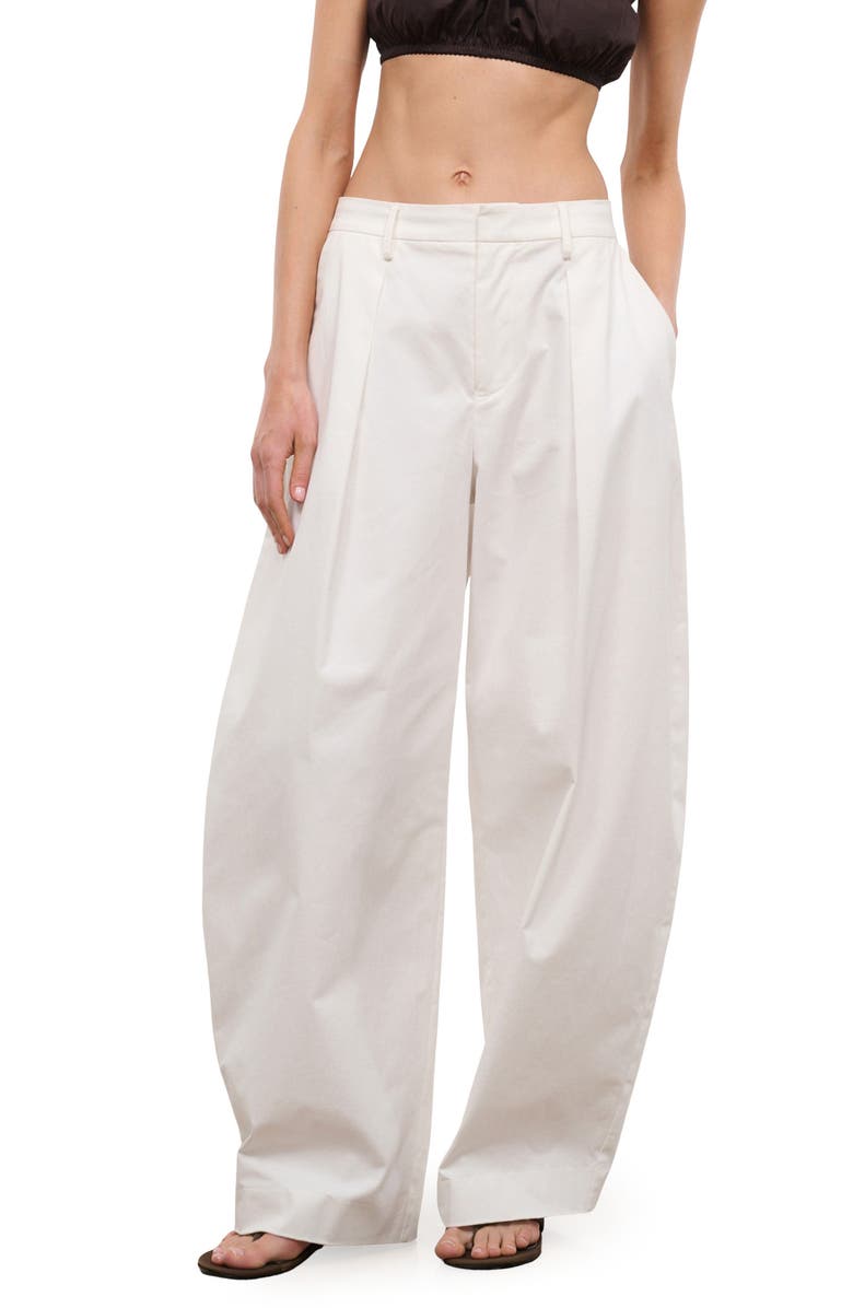 STAUD Elias Barrel Pants, Main, color, White