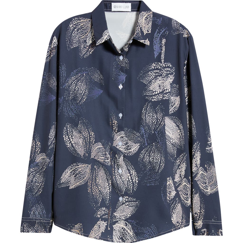 Nikki Lund Chiara Button-up Shirt In Blue