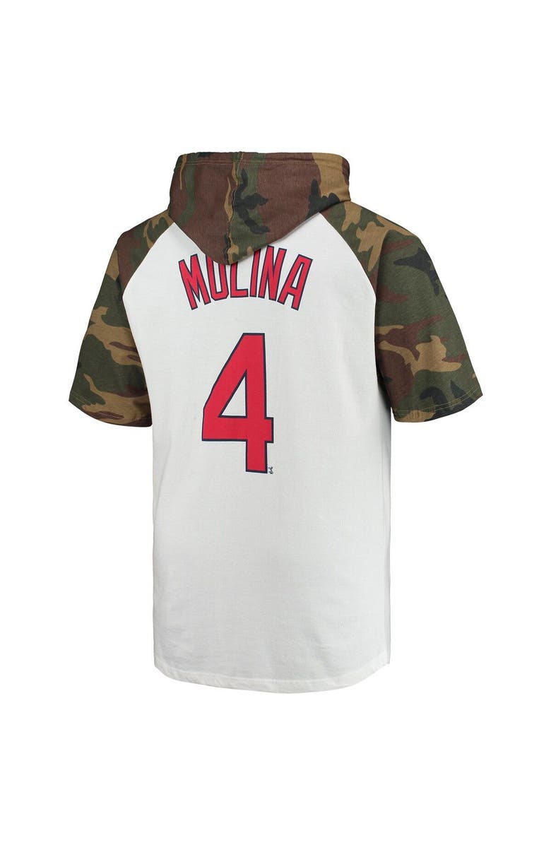PROFILE Men's Yadier Molina White/Camo St. Louis Cardinals Player Big & Tall Raglan Hoodie T-Shirt, Alternate, color, White