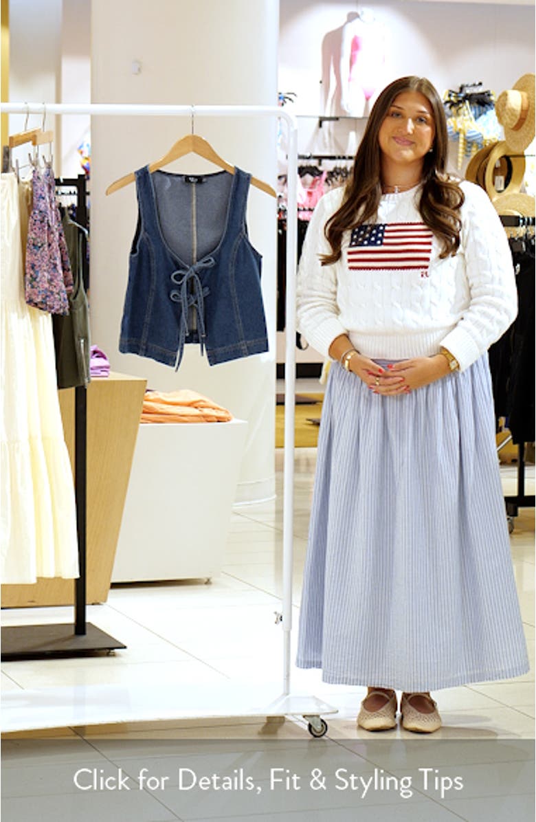 Mari Tie Front Denim Top, sales video thumbnail