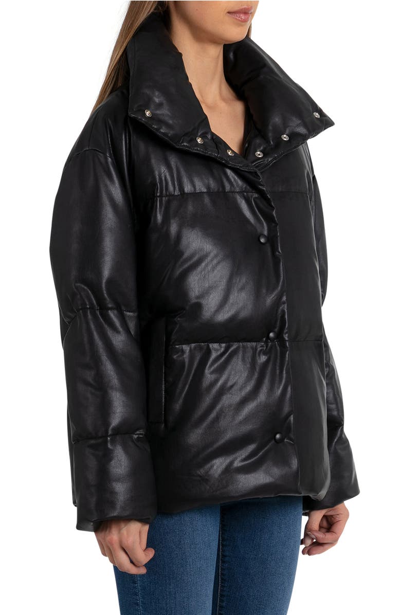 Bagatelle Faux Leather Puffer Jacket, Alternate, color, 