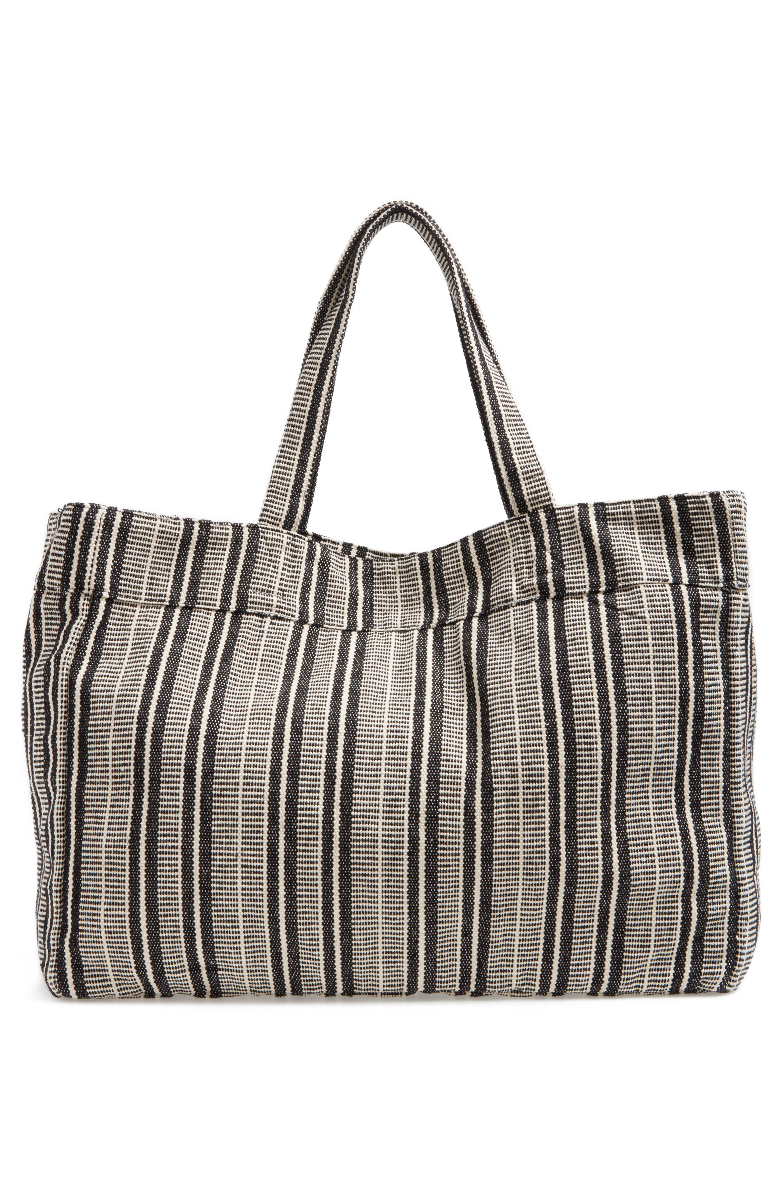 Sole Society Hendrix Stripe Canvas Tote, Alternate, color, 