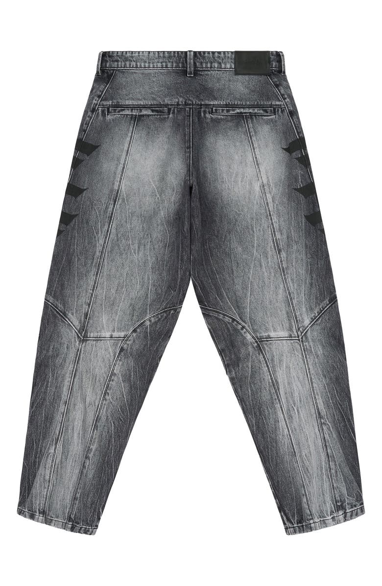 RtA Alwin Tapered Straight Leg Moto Jeans, Alternate, color, Ash Faded