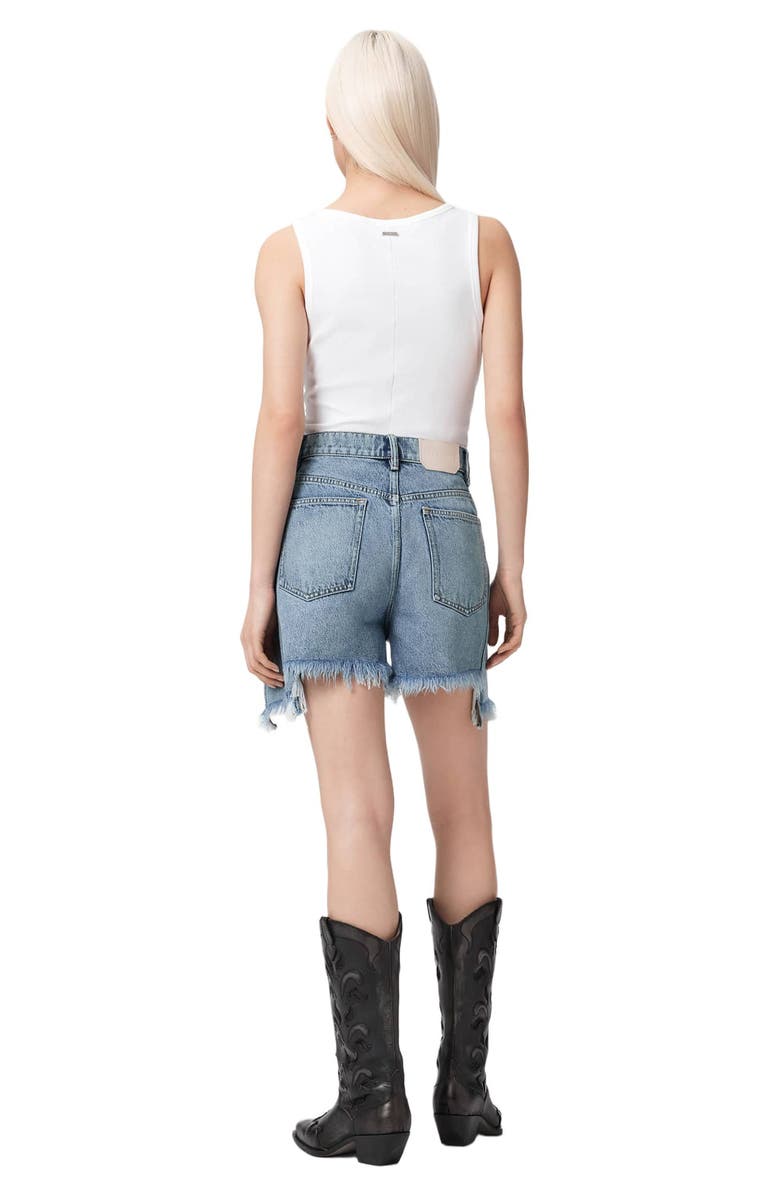 AllSaints Frankie Stud Cutoff Denim Shorts, Alternate, color, 