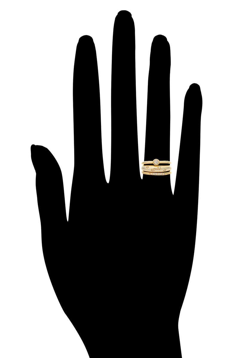 RIVKA FRIEDMAN Set of 3 18K Gold Plated Cubic Zirconia Rings, Alternate, color, 