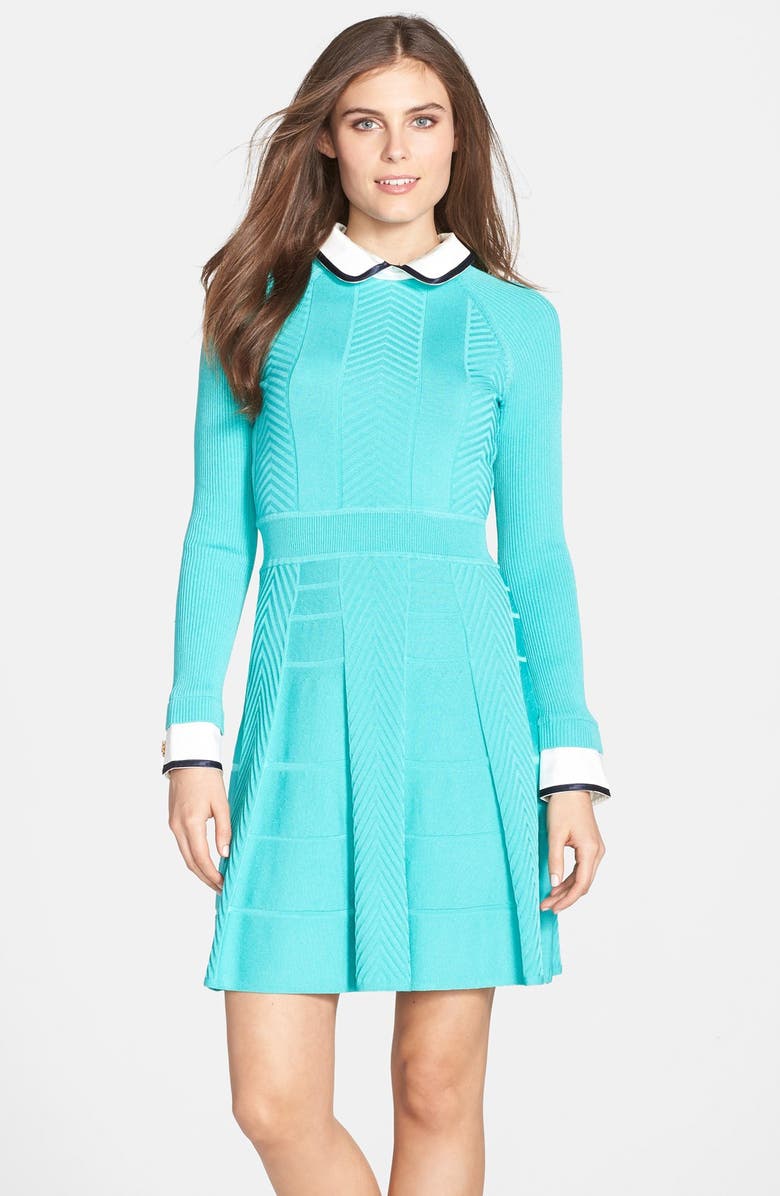 Cynthia Steffe 'Nola' Textured Knit Fit & Flare Shirtdress, Main, color,