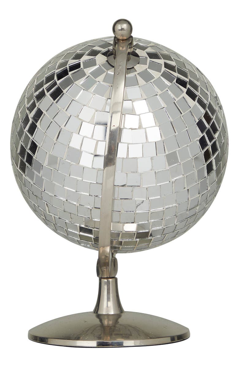 VIVIAN LUNE HOME Silver Stainless Steel Disco Ball Style Globe, Alternate, color,