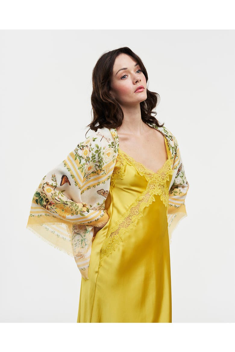 Cybele Narrative Square Scarf, Alternate, color, Yellow