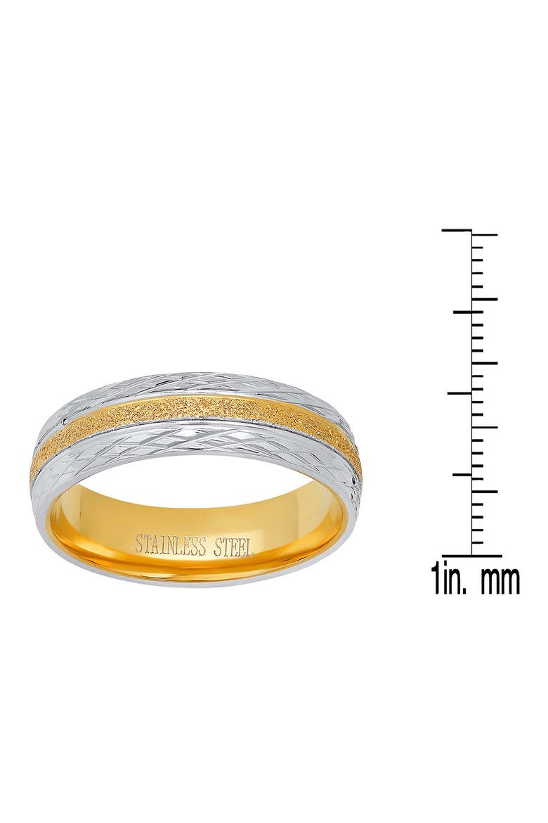 Men's Two Tone Stainless Steel Ring, Alternate, color, SILVER/ GOLD