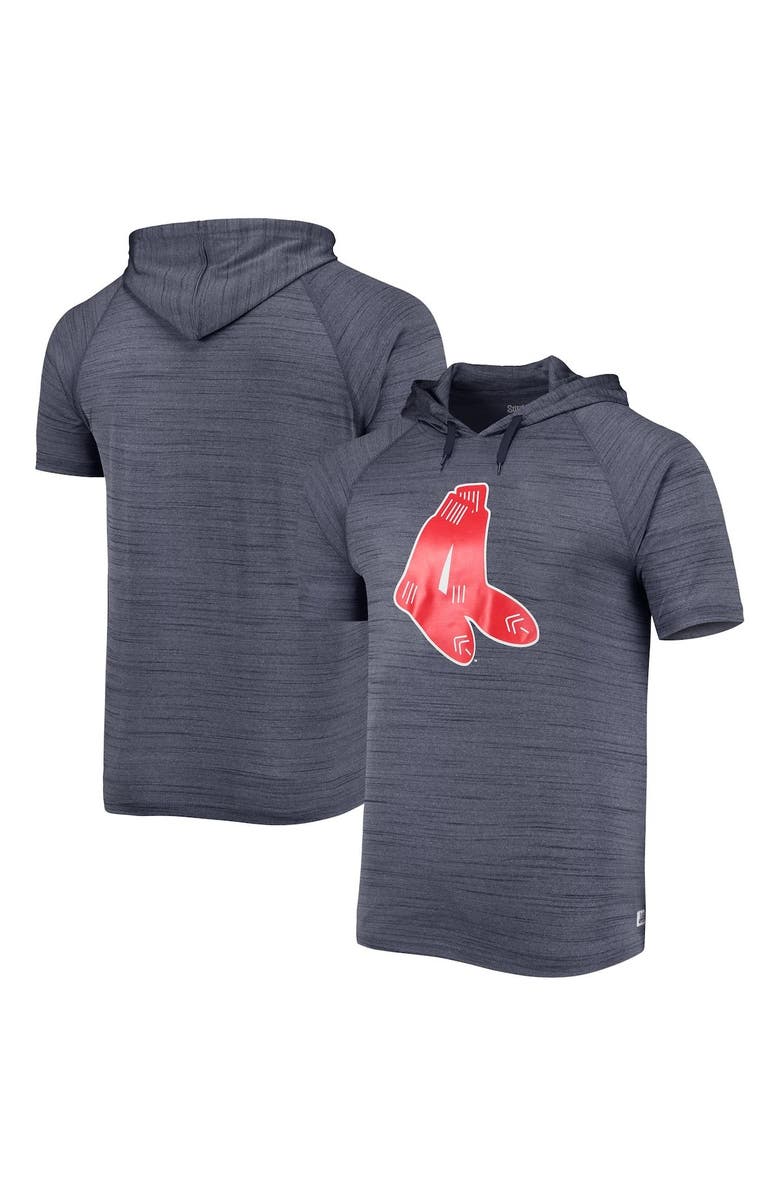STITCHES Men's Stitches Navy Boston Red Sox Space-Dye Raglan Hoodie T-Shirt, Main, color,
