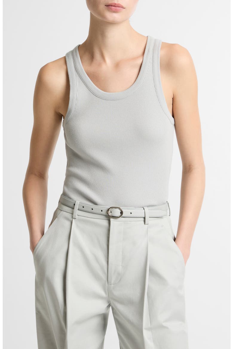 Scoop Neck Rib Tank, Main, color, PALE TIDE