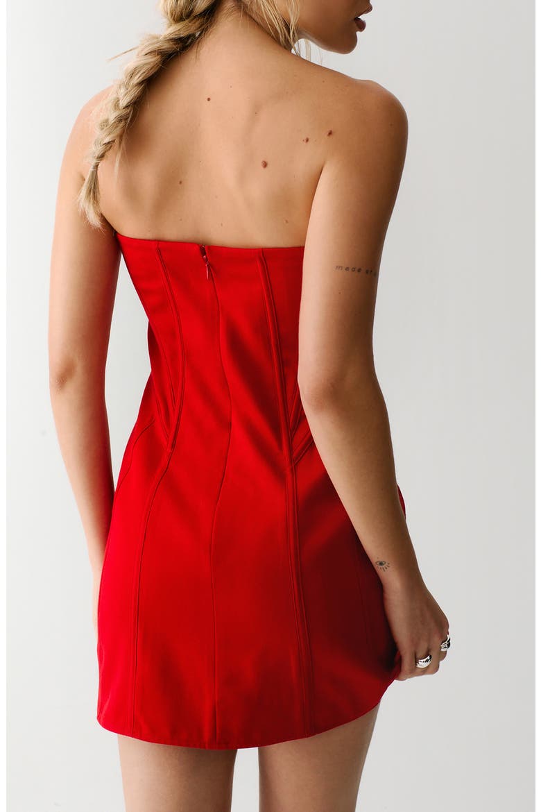 Strapless Corset Minidress, Alternate, color, RED