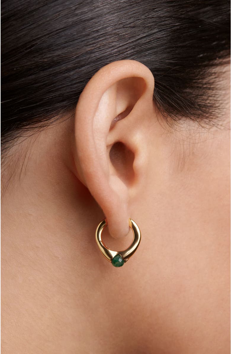 PDPAOLA Oasis Single Hoop, Alternate, color, Green Aventurine