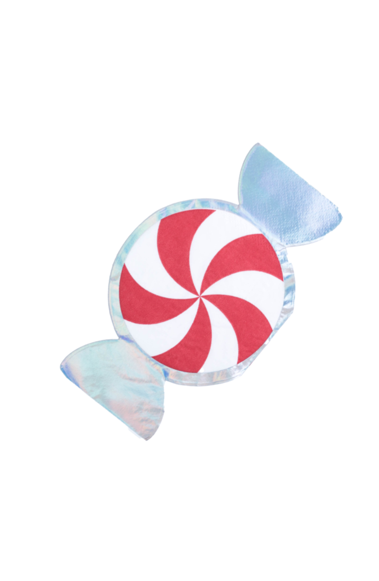 Jollity & Co. Christmas Peppermint Napkins, Main, color, Red