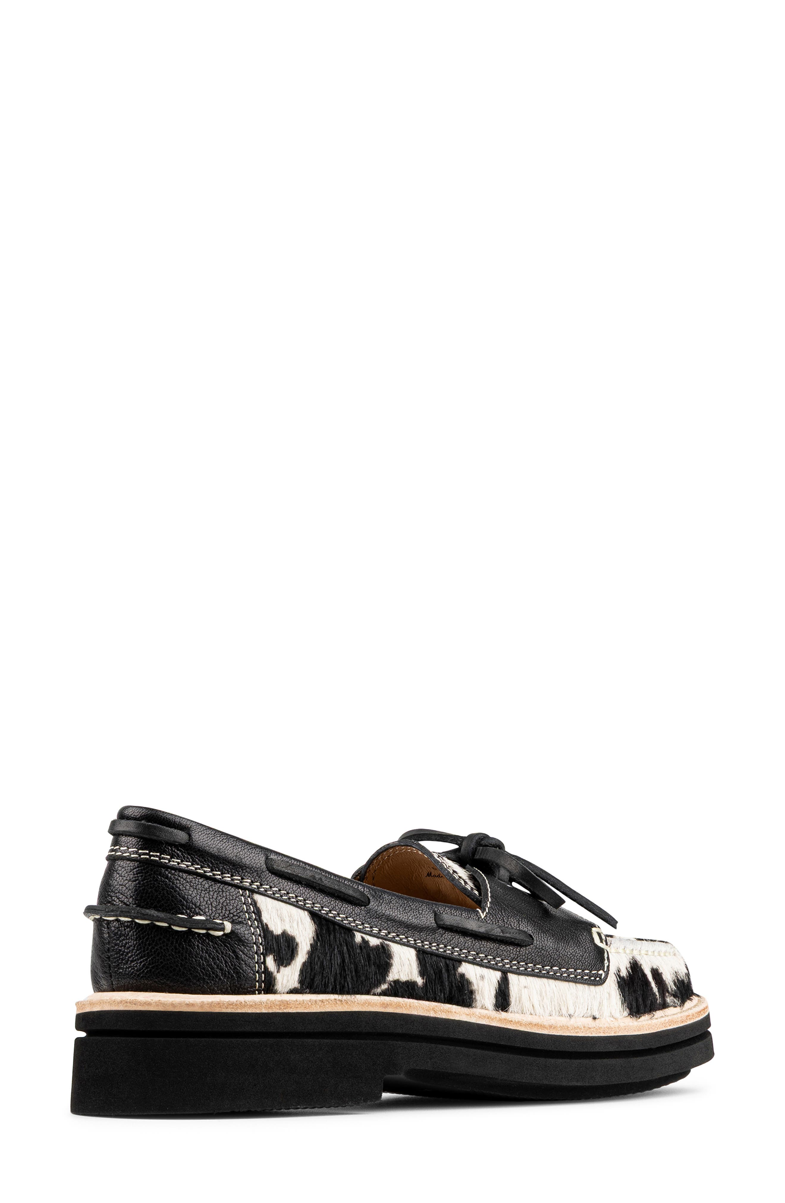 Donald Pliner Lillith Boat Shoe, Alternate, color, Bone/ Black Print Calf Hair