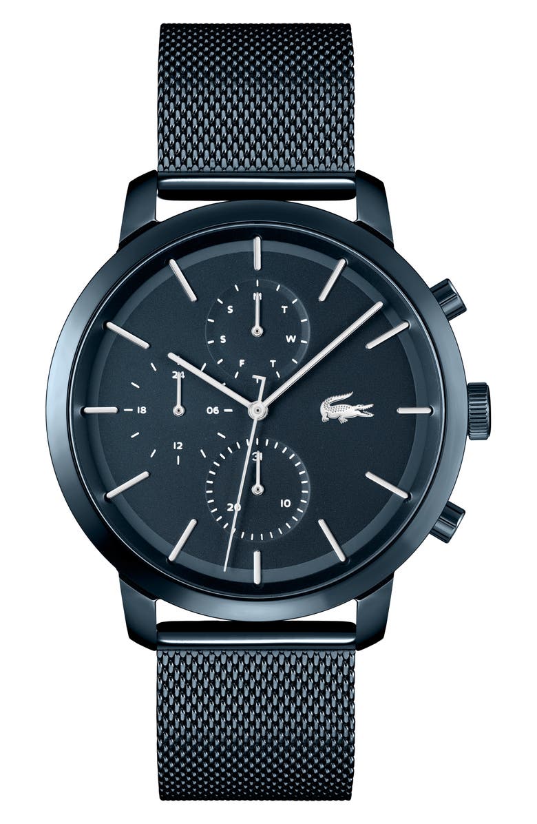 Lacoste Replay Chronograph Mesh Strap Watch, 44mm, Main, color, 