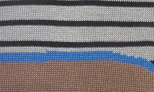 Bugatchi Stripe Mercerized Cotton Blend Dress Socks In Black