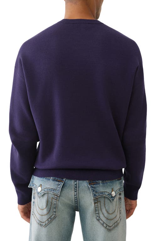 True Religion Boxy Logo Sweater In Black
