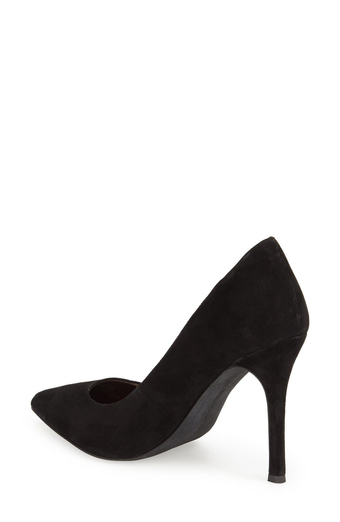 'Treasure' Pointy Toe Pump, Alternate, color, BLACK SUEDE