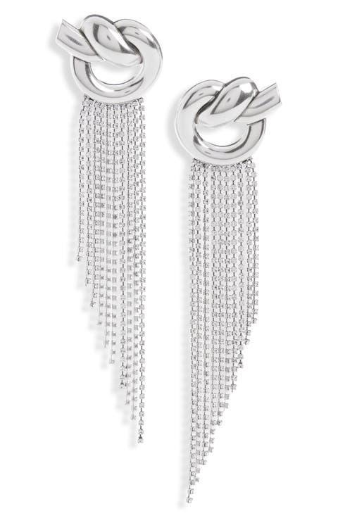 Knot Fringe Drop Earrings