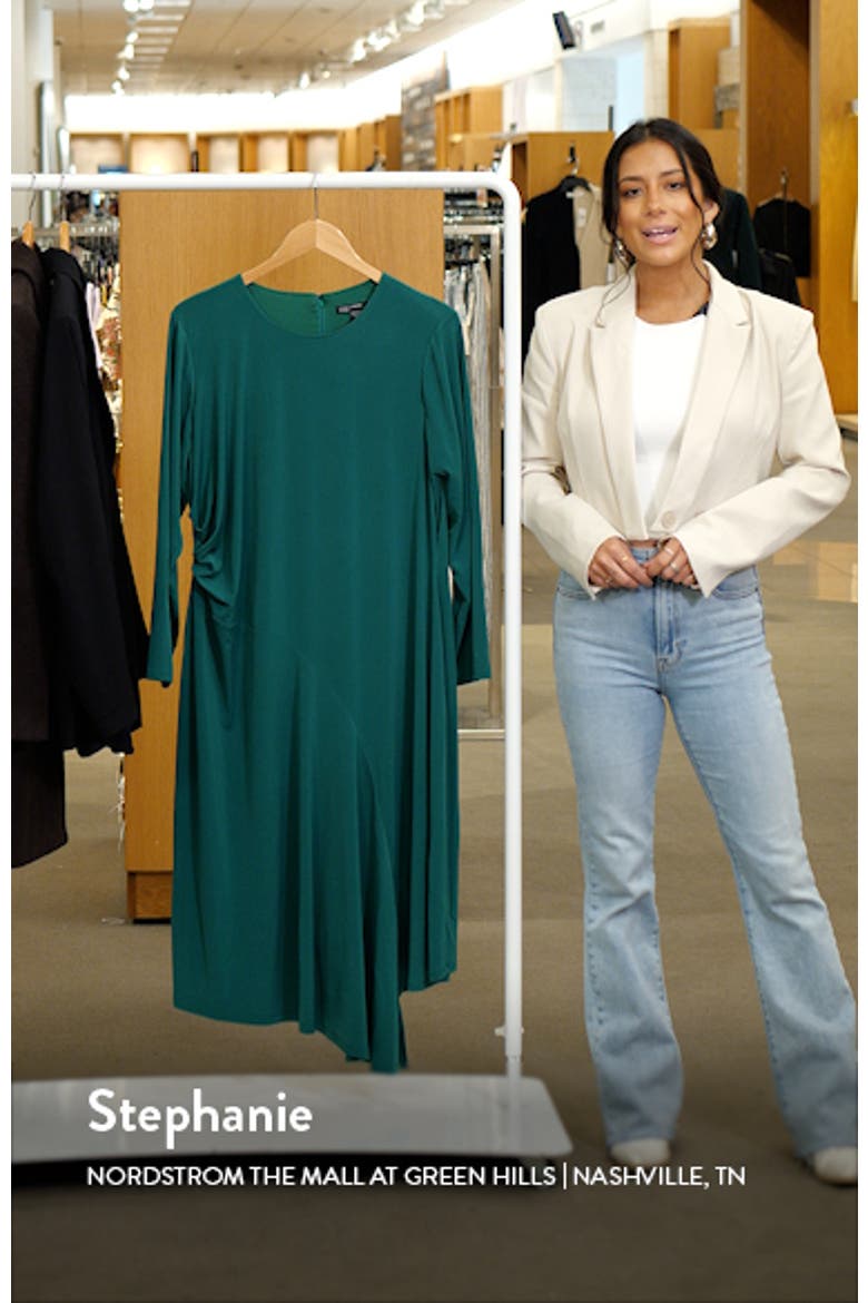 Long Sleeve Asymmetric Hem Jersey Dress video
